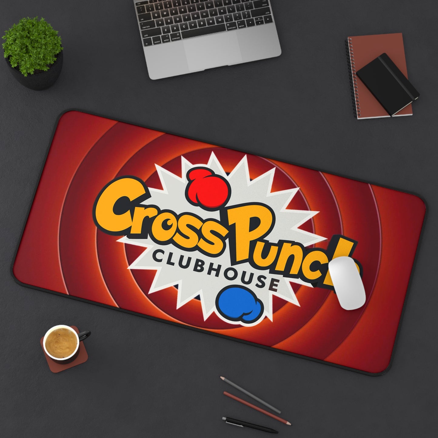 CrossPunch Clubhouse Desk Mat - Gaming, Home Office, Fun Desk Accessories, Unique Gift, Personalize Your Workspace
